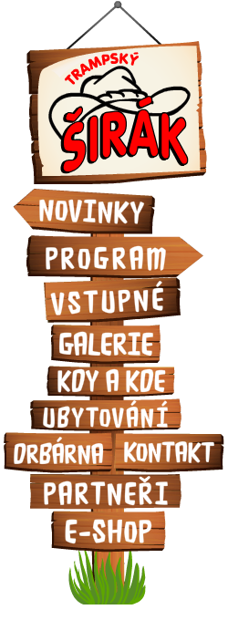 Dřevěný rozcestník s nápisem Trampský širák